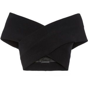 Black cross over crop top